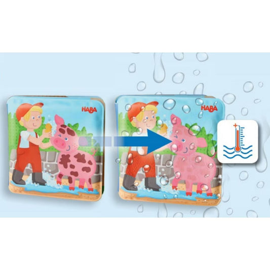 Libro mágico de baño que cambia de color: Día de lavado de los animales.