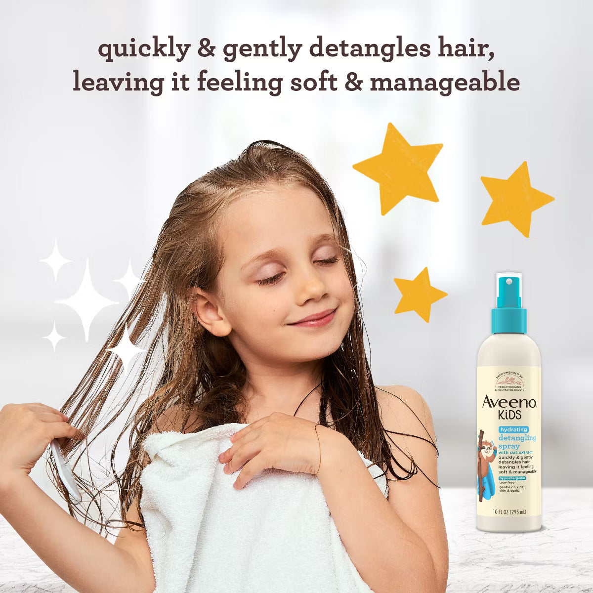 Aveeno Kids Spray Hidratante Desenredante con Extracto de Avena para Niños – 10 fl oz (295 ml)