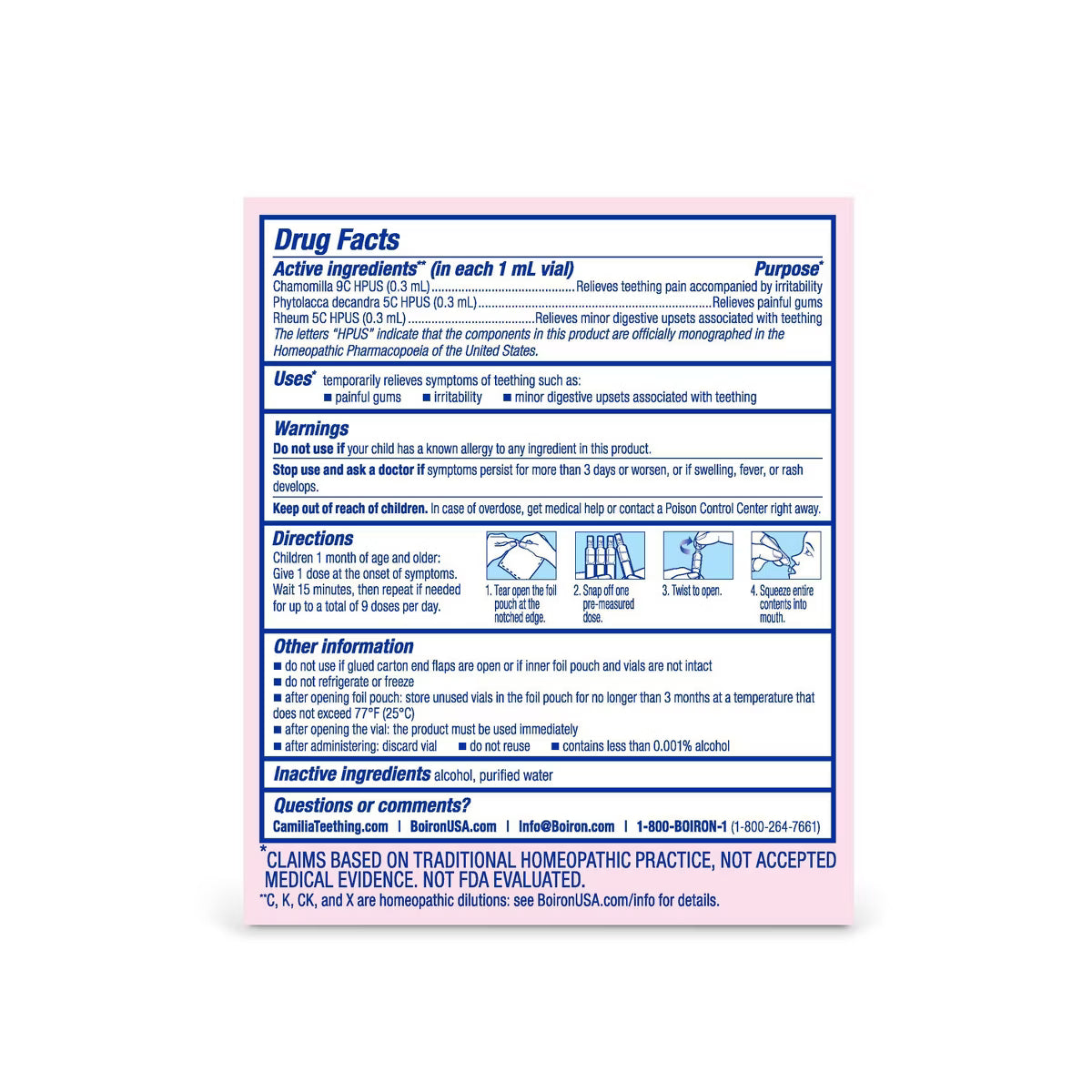 Boiron Camilia Gotas para la Dentición – 30 Dosis