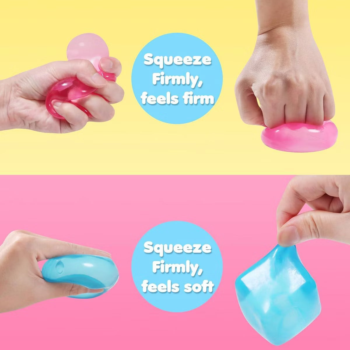 Link Nice Cube Juguete Sensorial Antiestrés para Apretar, Súper Suave, 3 Colores (Paquete de 3).