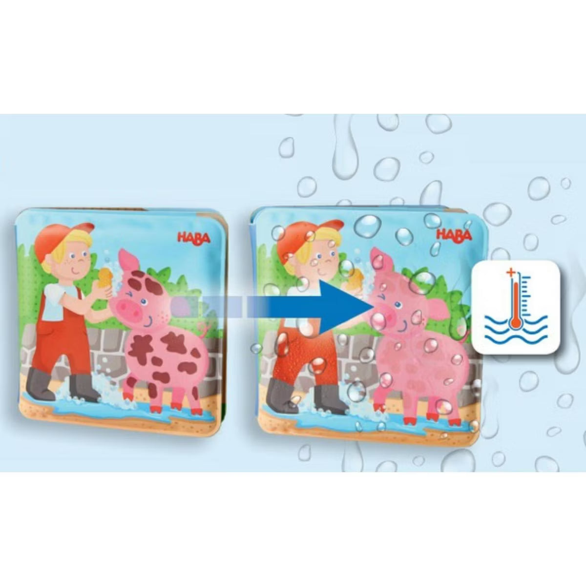 Libro mágico de baño que cambia de color: Día de lavado de los animales.