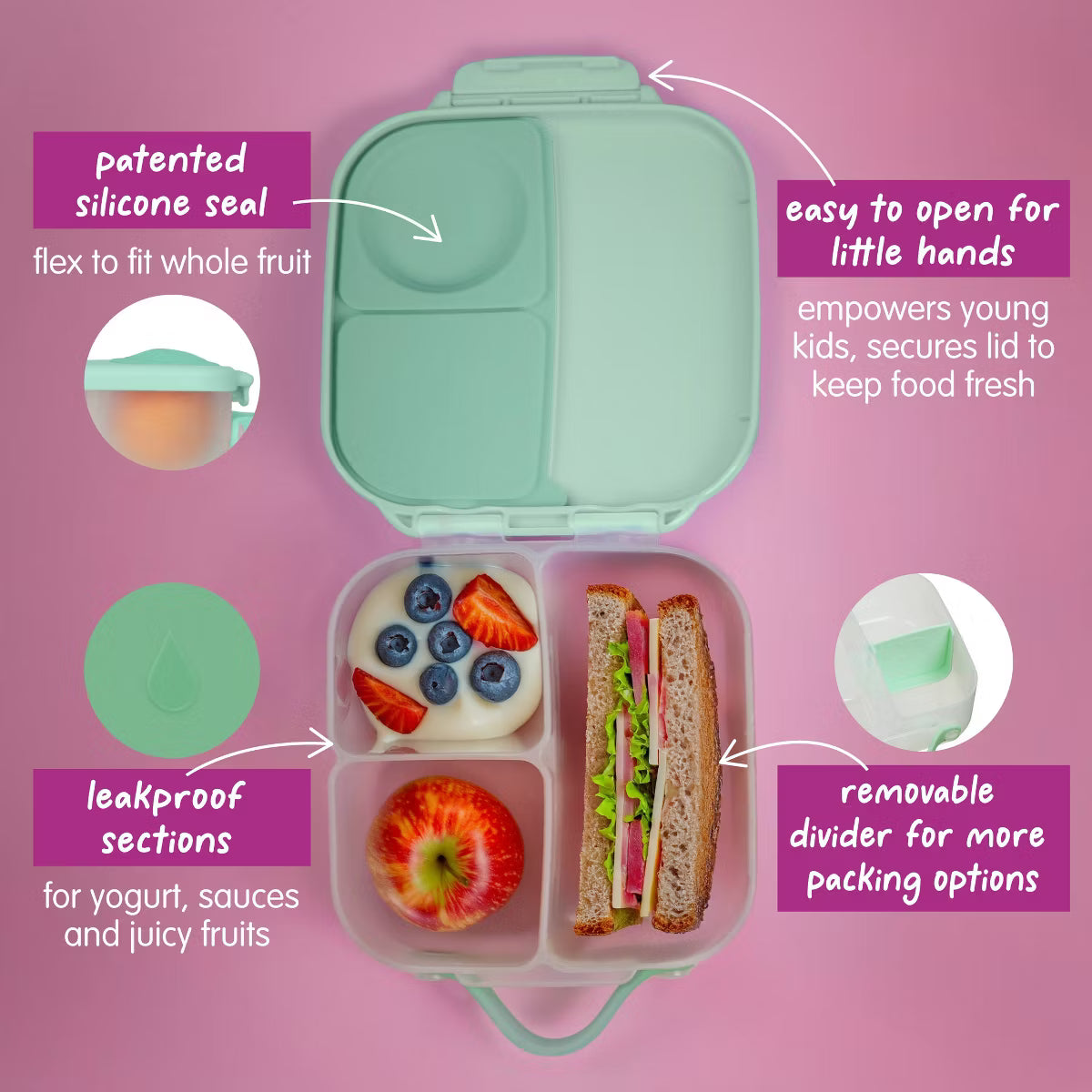 b.box Mini Bento - Lonchera Bento para Niños