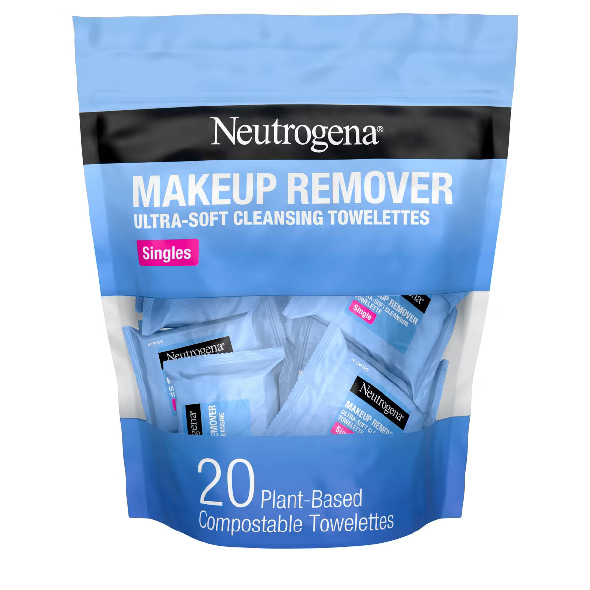 Toallitas Desmaquillantes Neutrogena Ultra Soft con Agua Micelar – Paquete Individual de 20 Unidades