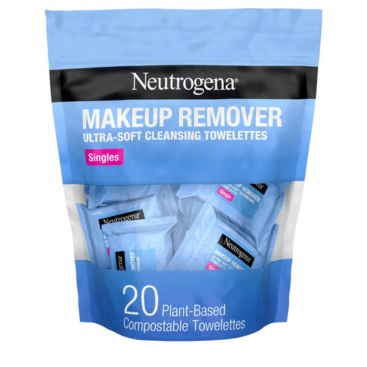 Toallitas Desmaquillantes Neutrogena Ultra Soft con Agua Micelar – Paquete Individual de 20 Unidades